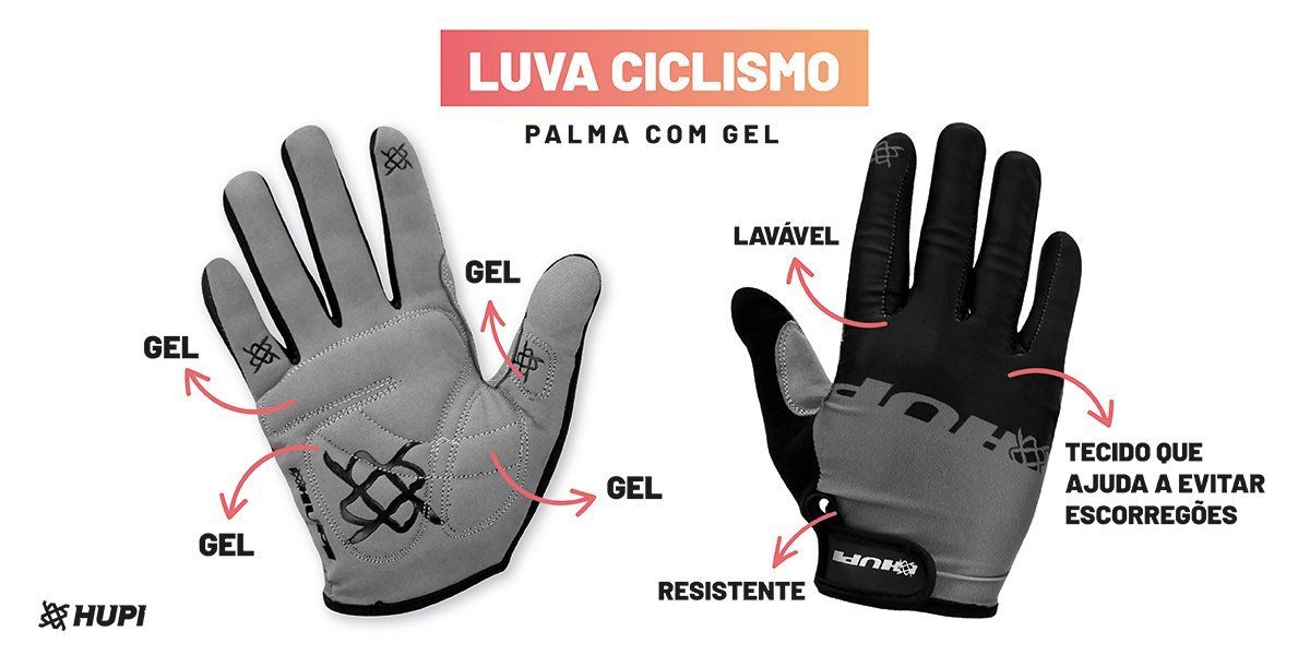 Luva Ciclismo Dedo Longo Hupi Full Magic