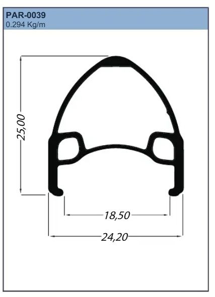 PERFIL DE ALUMINIO ARO 24 COLORIDO