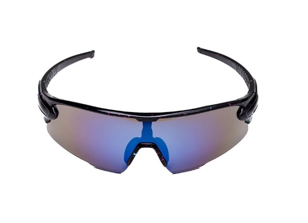 ÓCULOS DE CICLISMO ESPELHADO PRETO/AZUL