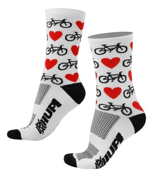 MEIA HUPI LOVE BIKE BRANCO TAM. UNICO