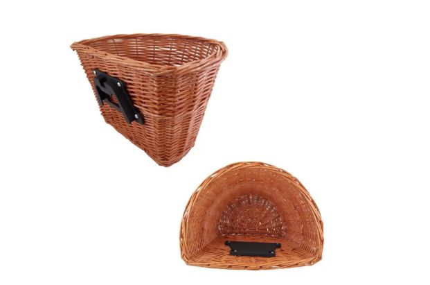 Cesta Vime com Suporte Retrô Vintage Palha